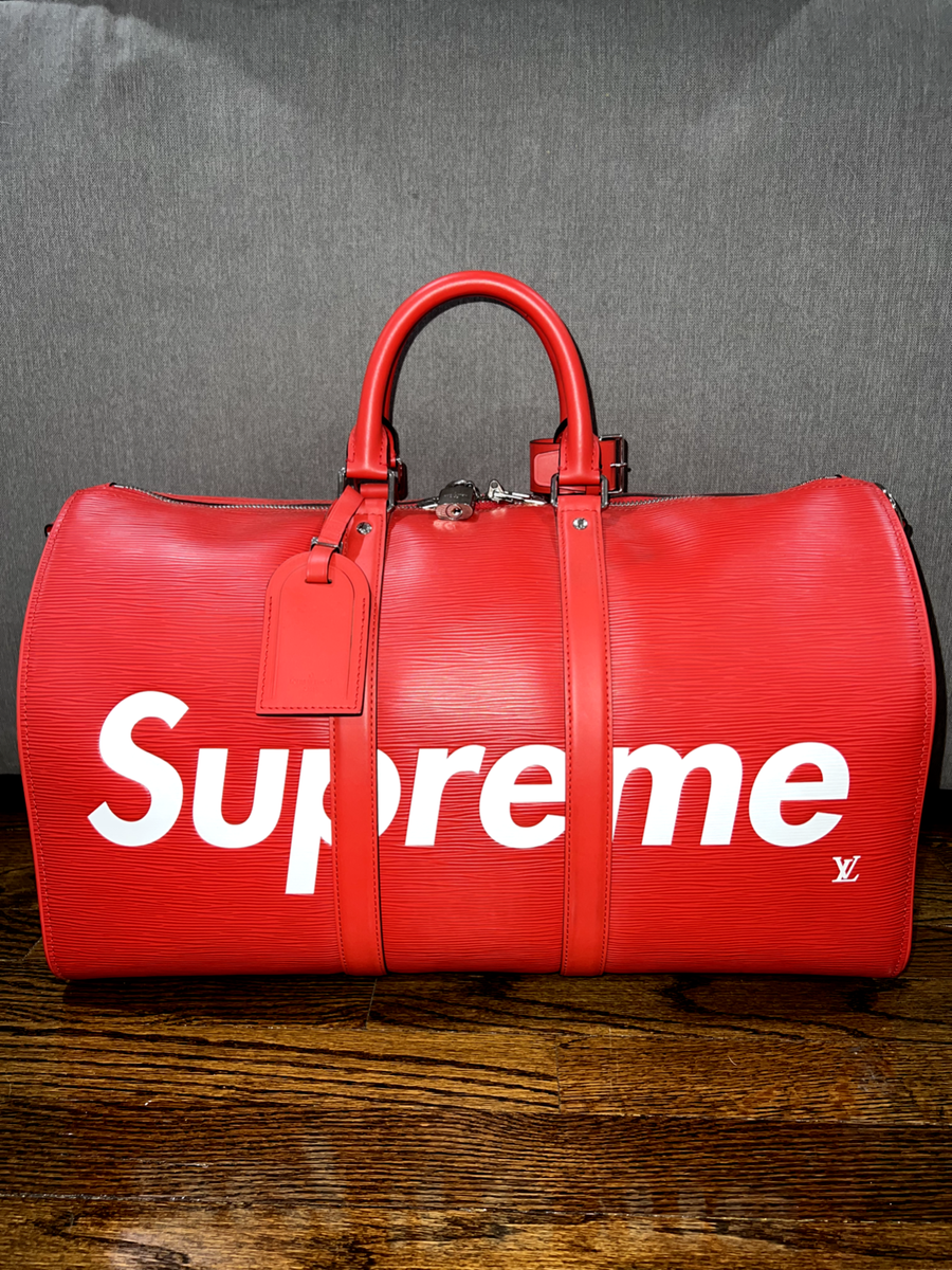 Louis Vuitton Keepall Bandouliere 45 Supreme Red Epi Leather