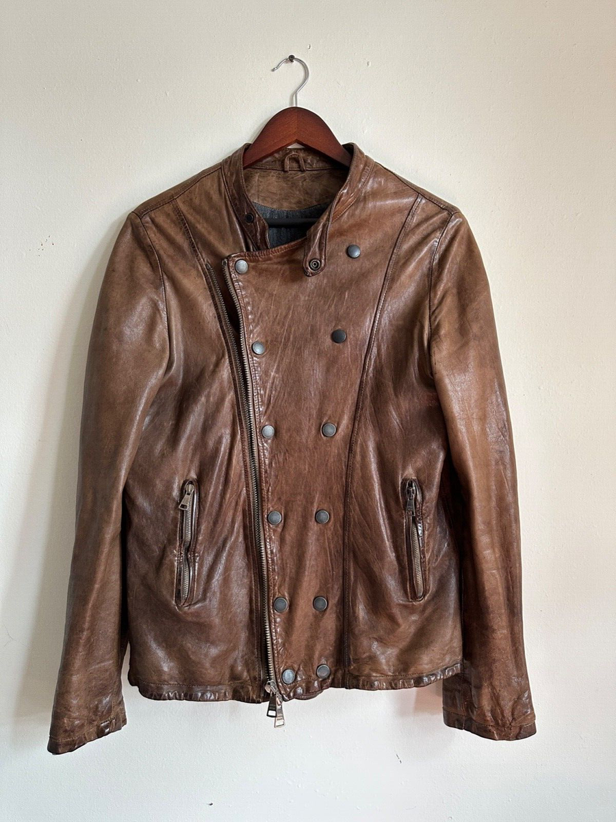 希少 ジョルジオブラッド レザージャケット フード ジップ ブラウン 48 希少 ジョルジオブラッド レザージャケット フード ジップ