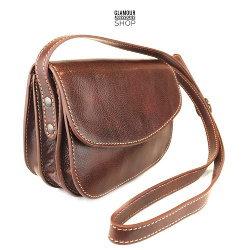 Borsa donna vera pelle tracolla patta cuoio MADE IN ITALY nera verde rossa  moro | eBay