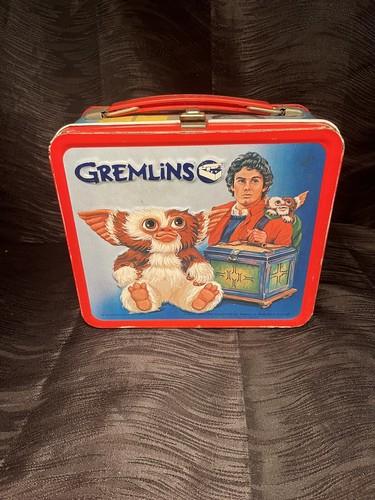 Gremlins Blechdose Metall Brotdose mit Thermoskanne Deckel 1984 Aladdin Gizmo Mogwai getragen - Bild 20 von 20