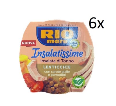 6x Rio Mare Insalatissime Lenticchie Thunfischsalat mit Linsen 160g