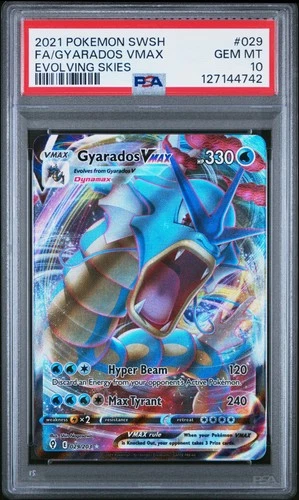 2021 POKEMON SWORD & SHIELD EVOLVING SKIES #029 FULL ART/GYARADOS VMAX PSA 10
