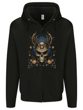 Grim Reaper of the Earth Skull Mens Zip Up Hoodie