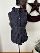 Madame Quilted Micro Suede Navy Equestrian Classic Vest Sz Lg