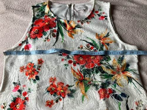 Apricot 14-16 White Floral,Double Layer/Lace Overlay,Stretch,Shift Dress 42B 36L - Picture 11 of 12