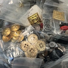 3lbs Antique Vtg Now Buttons Mixed Lot Sewing Crafting DIY unsearched metal Etc