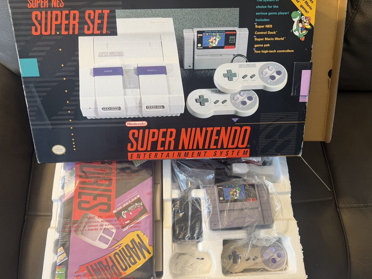 スーパーマリオ　セット売り〜BOX27 Super Nintendo SNES Super Set Console super mario world CIB Box