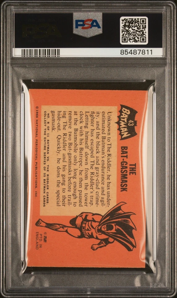 1966 A & BC BATMAN (BLACK BAT ON FRONT) #43 THE BAT-GASMASK PSA 5 - Image 2 of 2