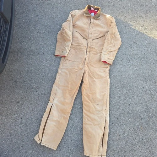 Walls Zero-Zone Insulated Coveralls Mens Large Regular Tan Duck Canvas Workwear - product listing photo