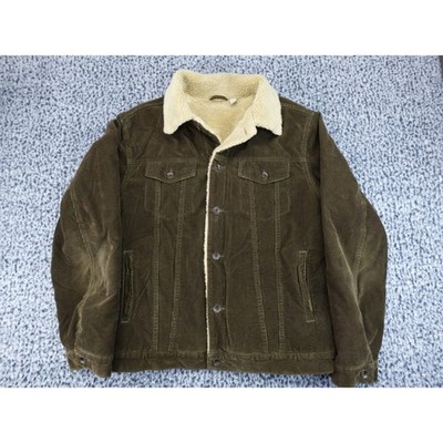 Mavi Corduroy Sherpa Lined Trucker Jacket Mens Large Brown Good