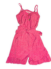 Women's Shein 1 PC Pink Polka Dot Belted Dress/Shorts Adjustable Straps Size Md