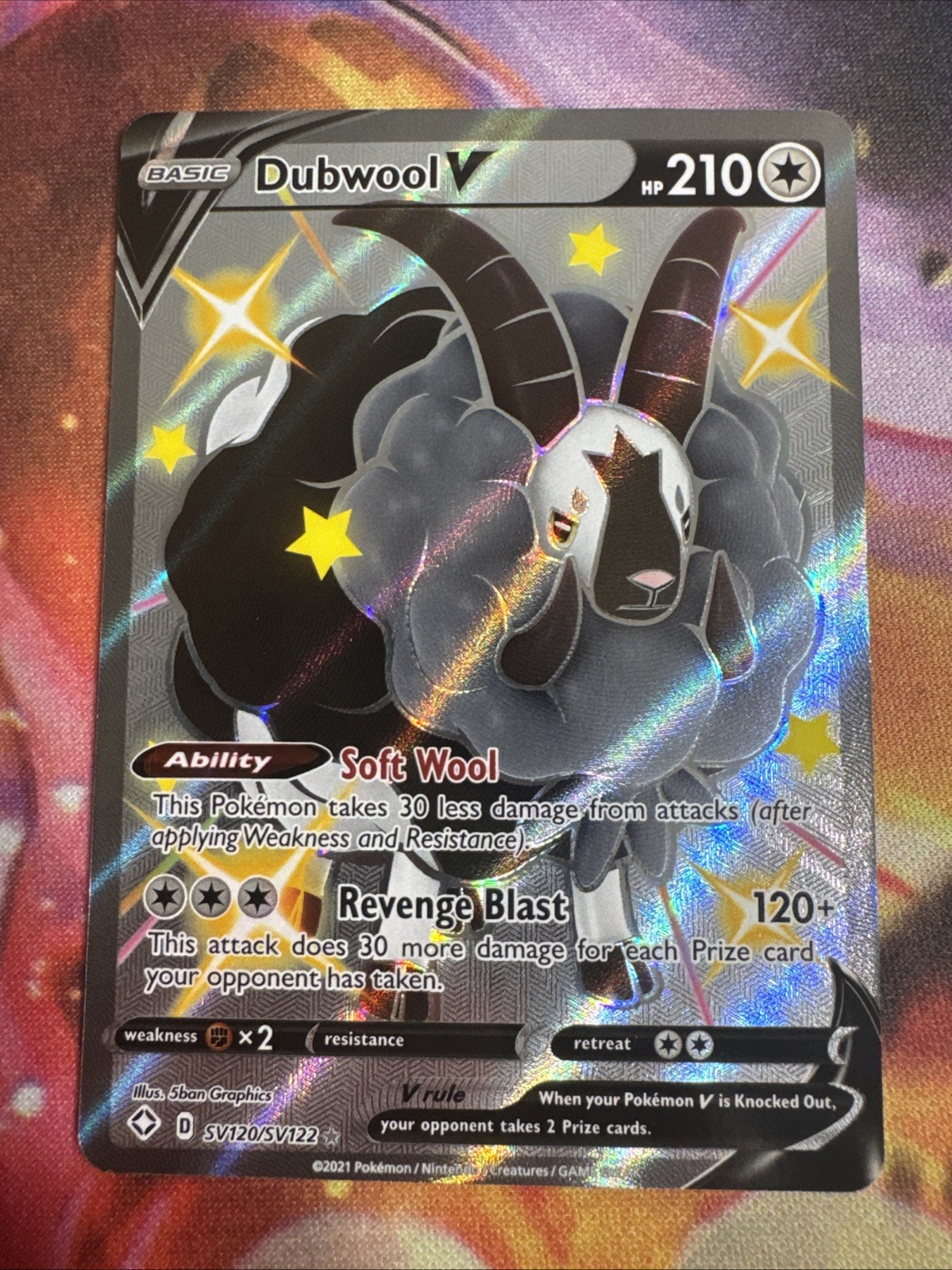 DUBWOOL V SV120/SV122 HOLO V RARE SHINING FATES SHINY VAULT POKEMON NM