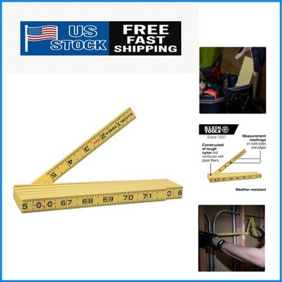 Professional 6-Foot Klein Fiberglass Folding Rule with Inside Reading - Accurate