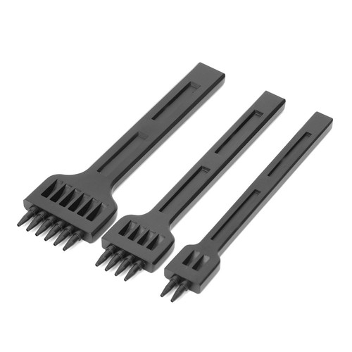3Pcs 2/4/6 Prong Chisel Steel DIY Sewing Leather Craft Hand Hole Punch Tool 4mm❀ - Picture 5 of 11