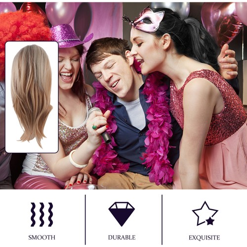 Kurzhaarperücke Kunsthaar Glatthaarperücke Schulterlang Mittelteil Haarteil - Bild 5 von 12