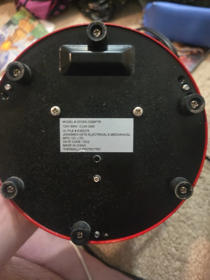 Ventilador de Mesa Metal 3 Velocidades Retro De Pie Oscilante Escritorio Personal Oficina Rojo 8 Foto 4 de 4