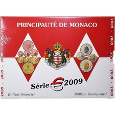 [#869950] Monaco, Albert II, Coffret 1c. à 2€, BU, 2009, MDP, MS