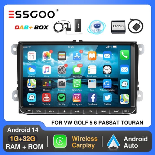Carplay Android 14 Radio de Coche para Golf 5 6 Passat Jetta Polo Tiguan Touran - Imagen 18 de 21