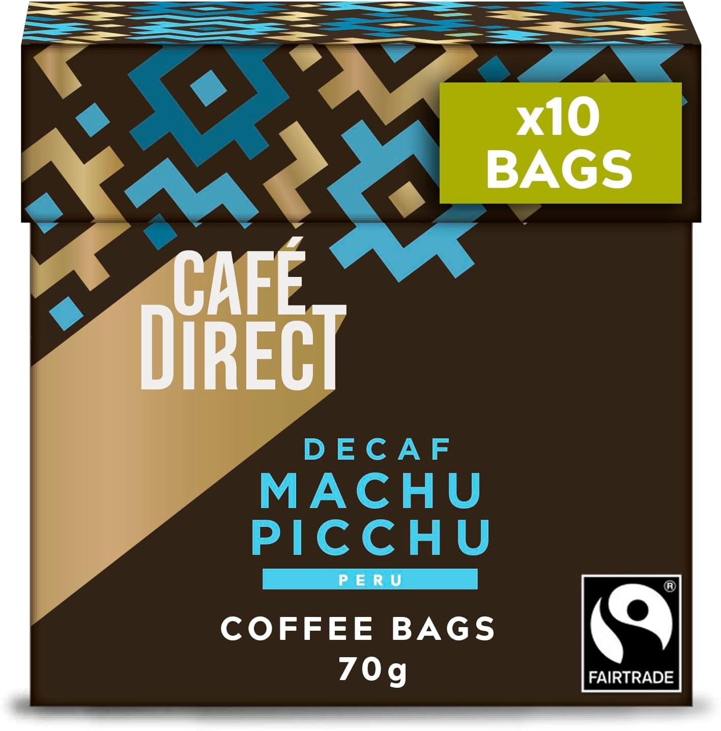 Cafédirect Coffee Bags Machu Picchu Decaff Fairtrade Arabica Coffee 10 x 7g