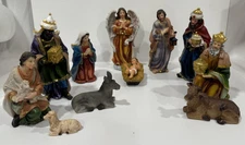 5 Inch Nacimiento Christmas Nativity Set 11Pc Resin Figurines