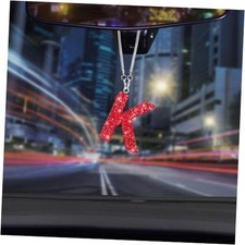 Red Rear View Mirror Hanging Accessories, Crystal Diamond Rhinestone Car Red-k