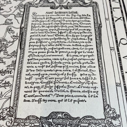 Carte De FRANCE PAR Jean JOLIVET 1578 Reproduction Sur Papier VERGÉ RARE ! - Photo 8/17