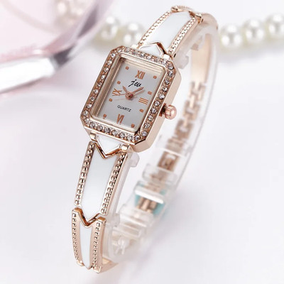 Waterproof Steel Belt Ladies Watch Casual Student Watch Quartz Movement Square D
