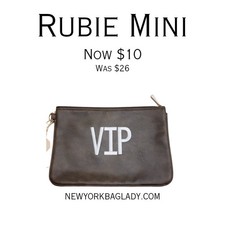 Rubie Mini- Thirty One - Chestnut Distressed Pebble - w/"VIP" embroidery