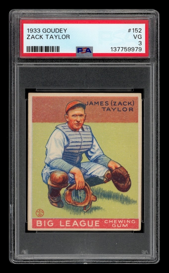 1933 Goudey Set-Break #152 Zack Taylor PSA 3 VG