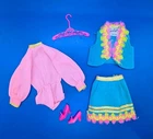 VINTAGE BARBIE GYPSY SPIRIT #1458 NEAR COMPLETE OUTFIT VEST SKIRT BODYSUIT