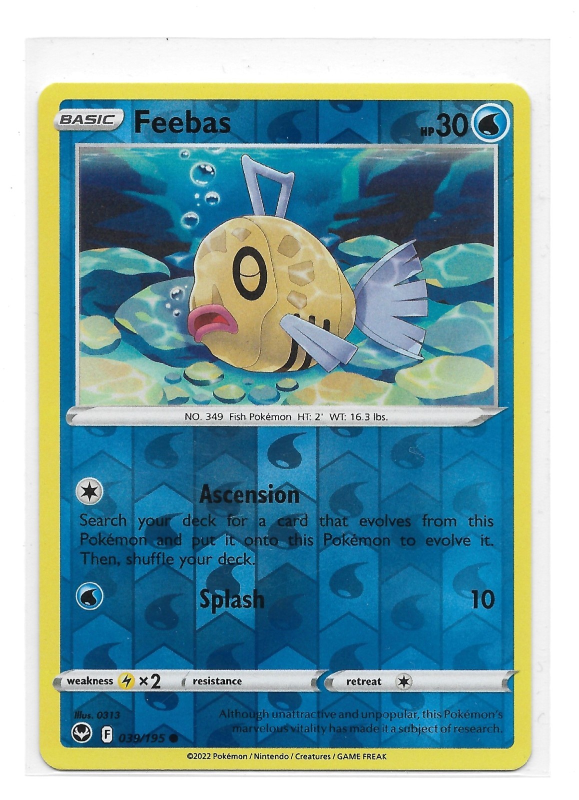 Pokemon TCG - Reverse Holo Feebas 39/195 - Silver Tempest 2022 NM