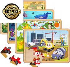 Puzzles for Kids Ages 4-6, Set of 4 Packs 24 pieces, 5.9 x 8.81 inches, Boys