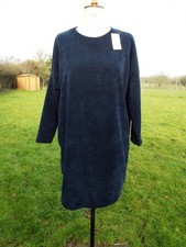 MADE IN ITALY Super Soft Navy Velour Dress With Stretch Plus Size 22 – 24 BNWT