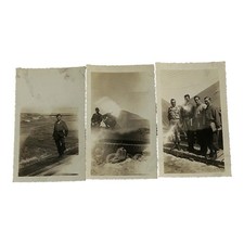 WWII US Army Photo Lot 3 Original Snapshots Soldiers Tank Tent Shore