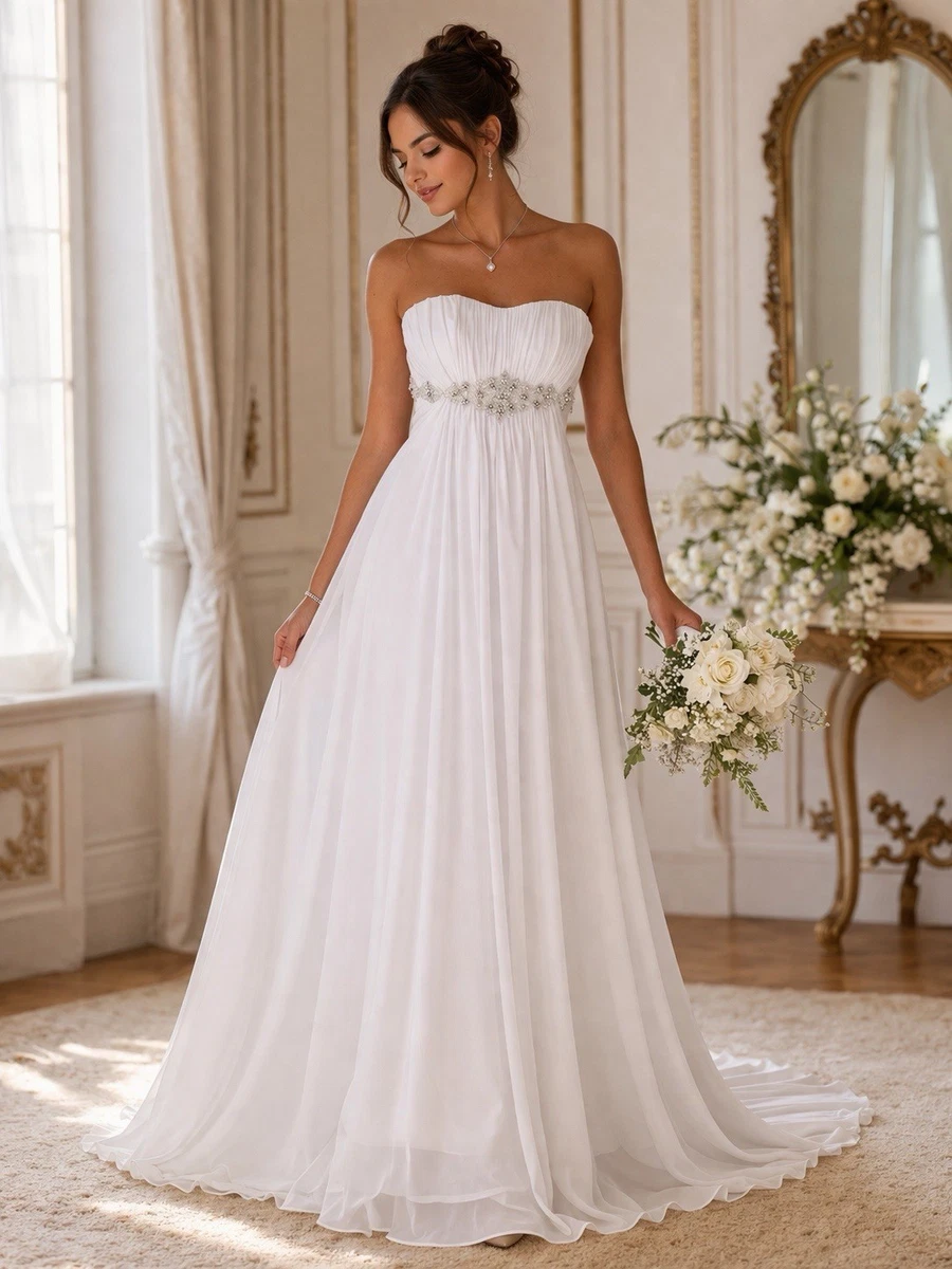 Empire Waist Sleeveless Wedding Dresses for sale | eBay