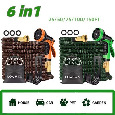 Expandable Garden Water Hose 25-150FT Flexible No-Kink w/10 Spray Gun
