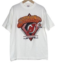 Vintage 1995 Starter NHL New Jersey Devils Stanley Cup Champions T Shirt Size L