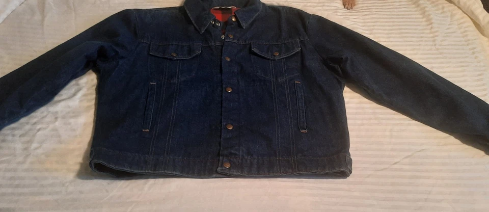 Chaqueta de camionero vaquera Key Imperial vintage forro a cuadros búfalo L Foto 2 de 4