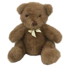 Vintage Dakin Teddy Bear Plush 10” Light Brown Yellow Ribbon 1990 Stuffed Animal