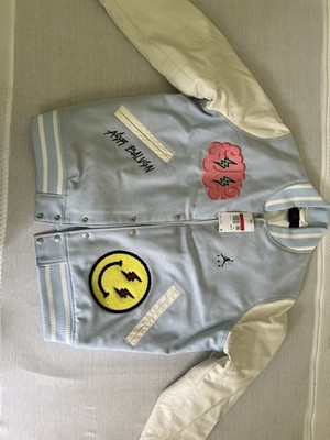 Air Jordan x J Balvin Varsity Jacket 'White Blue' DX1734-441 Men s Large