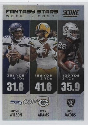 2021 Score Fantasy Stars Gold Zone /50 Davante Adams Josh Jacobs #FS1 9v7