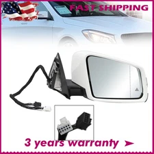 Right Side Mirror Heated Fit For Mercedes-Benz CLA250 2014-20 White W/blind spot