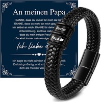 Armband Herren Leder Mit Gravur Bester Papa Geschenk Vatertag Weihnachten
