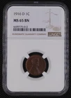 1916 D 1 CENT - MS 65 BN - NGC