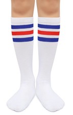 Kids Over the Calf Tube Socks Classical Stripes Cotton Soft Athletic Socks fo...