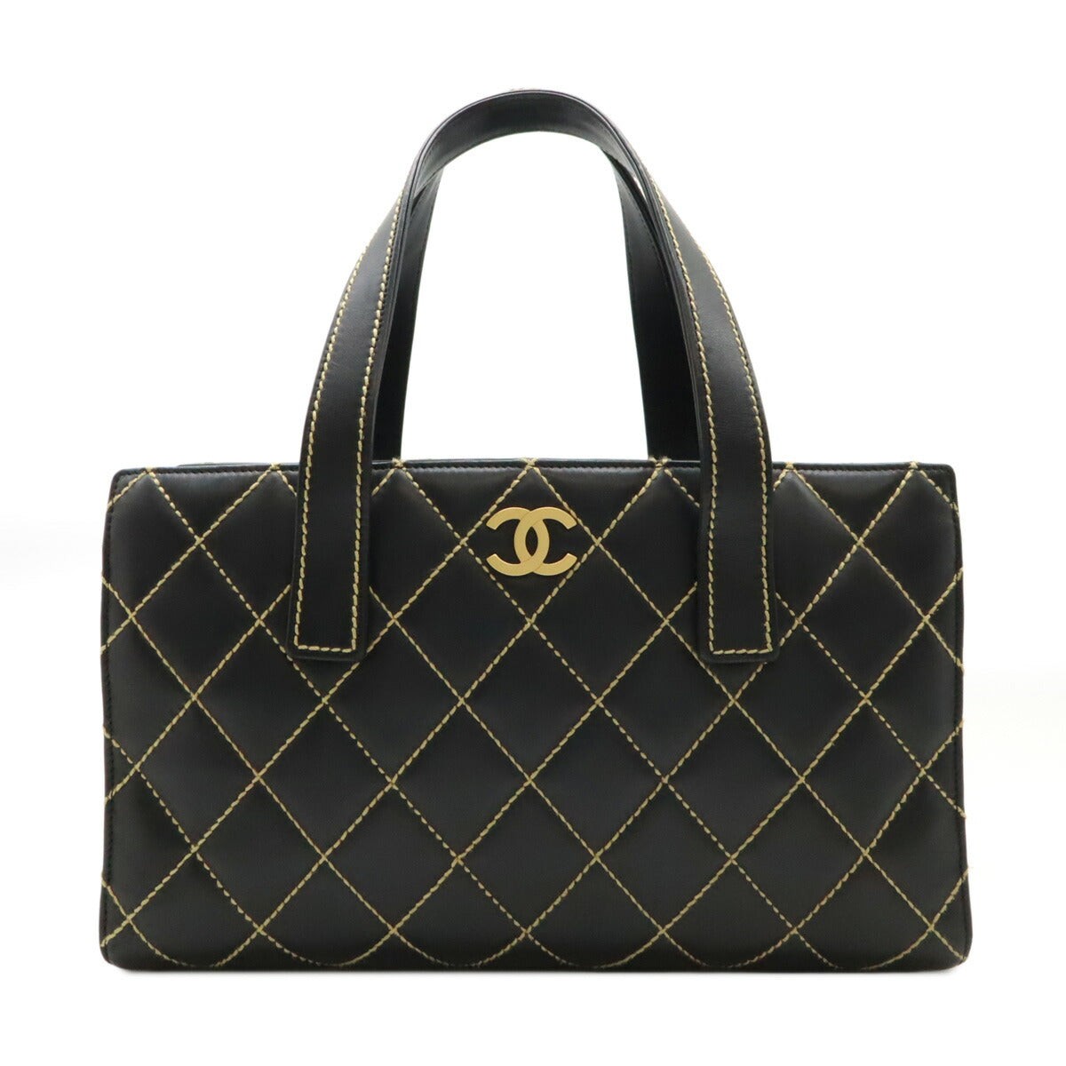 Chanel Black Wild Stitch Calf Leather Tote Bag One Size for Women