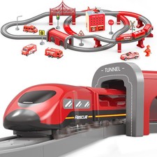 Train Set for Toddlers, 92 Pcs Train Toys for Ages 2-8, Trains Sets with Trac...