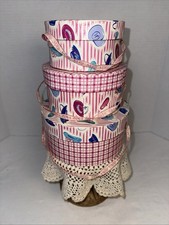 MUFFY VANDERBEAR Boudoir Armoire Accessories 3 Nested Hat Boxes 1994 VINTAGE.