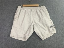 Stussy Beach Shorts Mens 30 Beige Elastic Waist