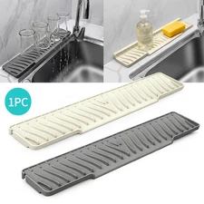 Kitchen Faucet Sink Splash Guard Silicone Drain Pad Water Catcher Tray Slip Mat